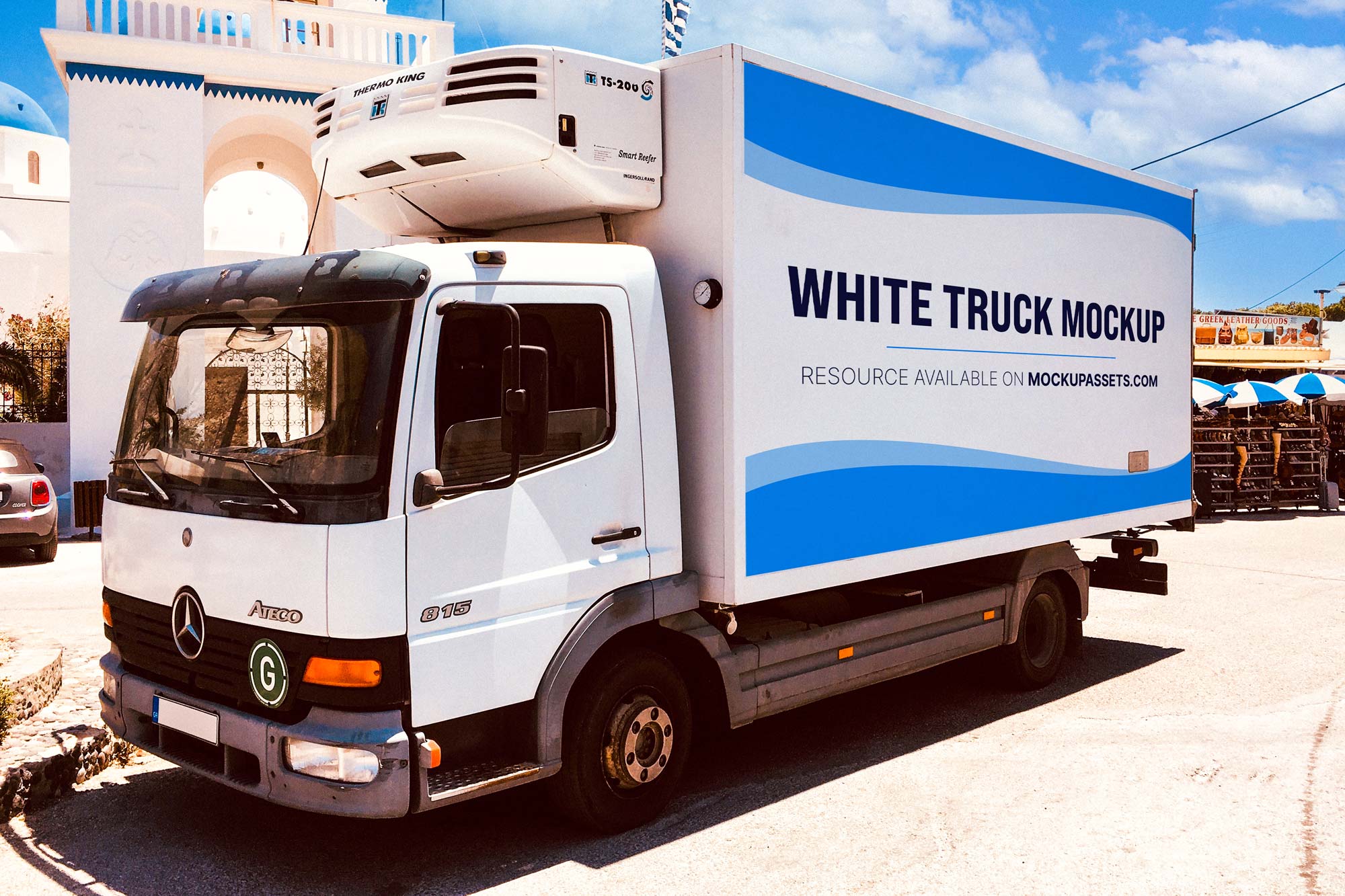White Realistic Truck Mockup