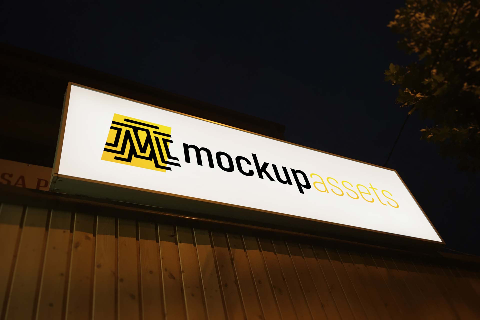 Rectangular-Logo-Signage-Mockup-in-the-Evening-Logo-Feat-IMG