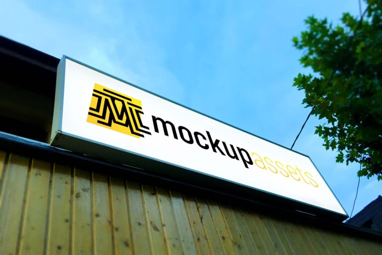 Rectangular Signage Logo Mockup in Daylight - Logo