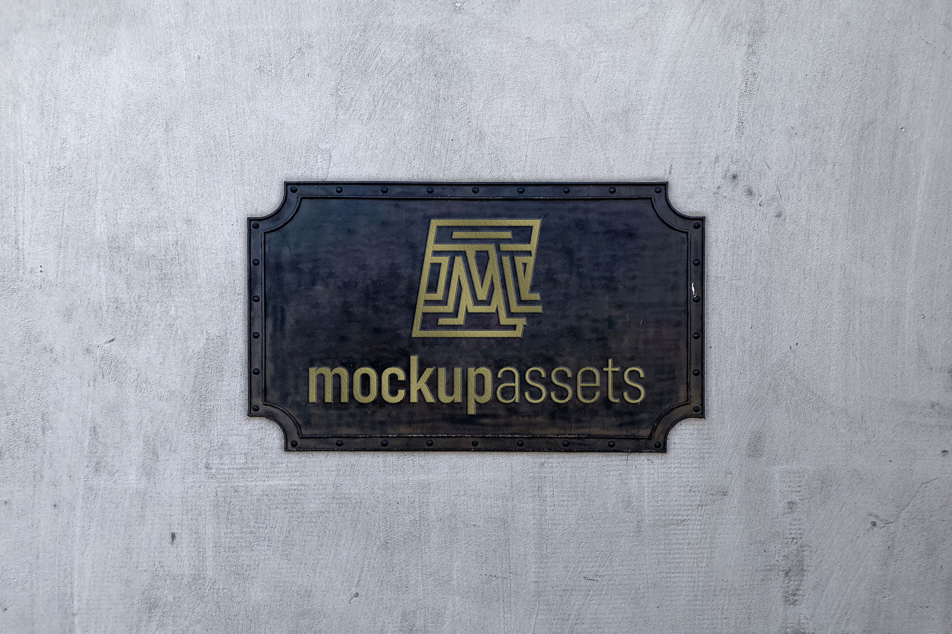 Metal Sign Logo Mockup - Mockup Assets Logo